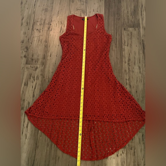 As U Wish Racerback Crochet High Low Dress in Rust/ Burnt Orange Size Medium - Picture 5 of 8
